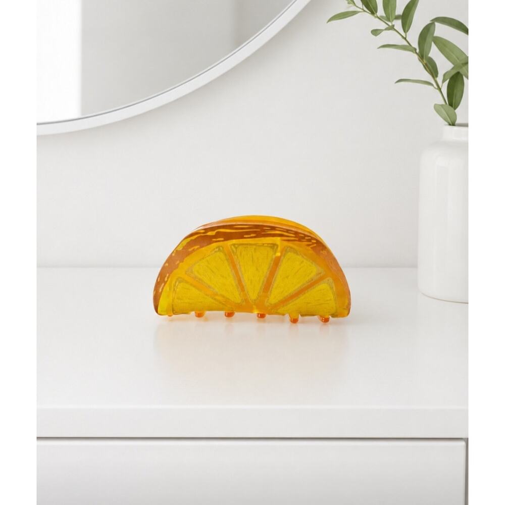 Acrylic Fruit Orange Slice Claw Clip New